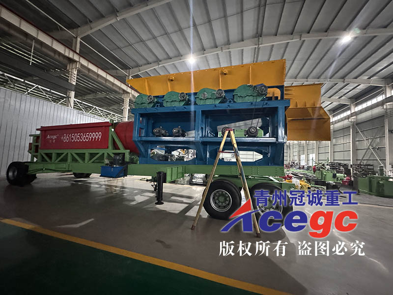 新型泥石分离移动淘金车